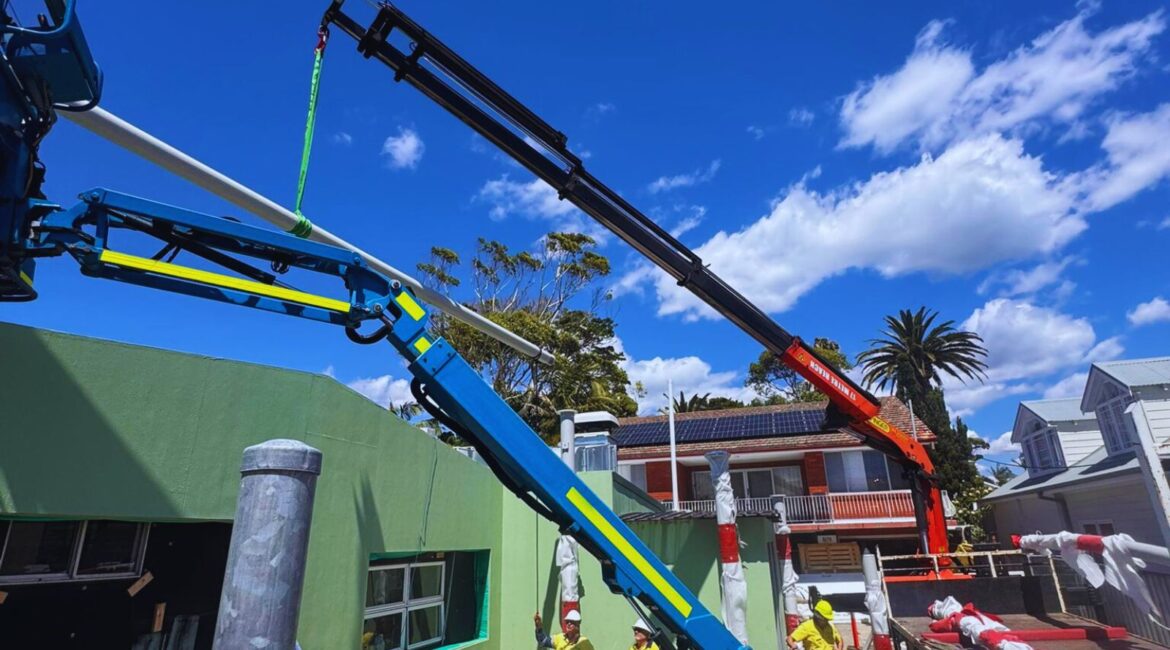 Steel Beam Installation with a Hiab Truck